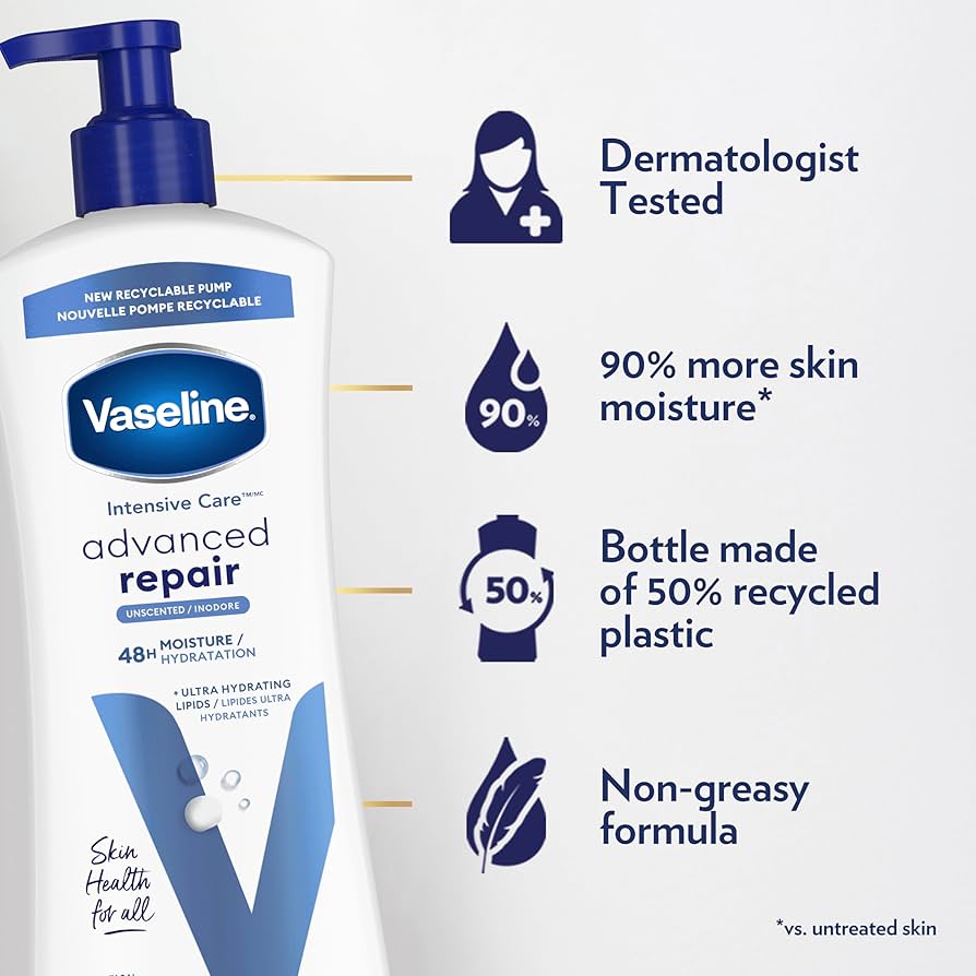 Amazon.com : Vaseline Intensive Care Unscented Advanced